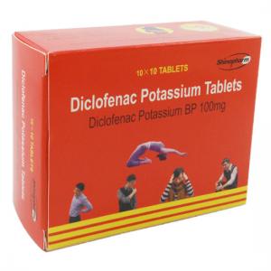 Quality Diclofenac Potassium Tablets 100MG,10*10/BOX, non-steroidal anti-inflammatory drug, GMP Medicine wholesale