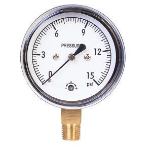 Buy cheap Lower Mount Pressure 15 Psi Low Pressure Water Gauge 2.5'' 63MM 1/8" NPT from wholesalers