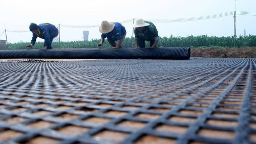 High Tensile Strength Basalt Fiber Mesh Geogrid For Asphalt Reinforcement Concrete Construction