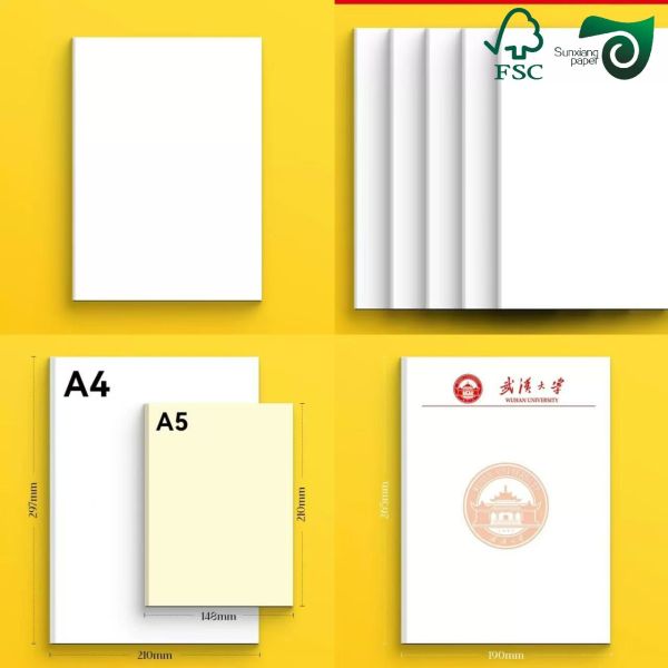 FSC Certified 80gsm 120gsm Cream Uncoated Wood Free Paper For School Notebooks