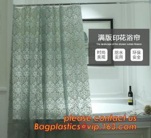 China CAT'S EYE GRAIN GREEN SHOWER CURTAIN, Custom Printed Hookless Shower Curtain,Kids Shower Curtain, Fiber Bathroom Ruffled on sale