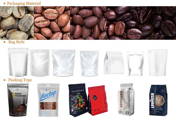Automatic Coffee Bean Packing Machine Multifunctional Granular Stand Up Pouches