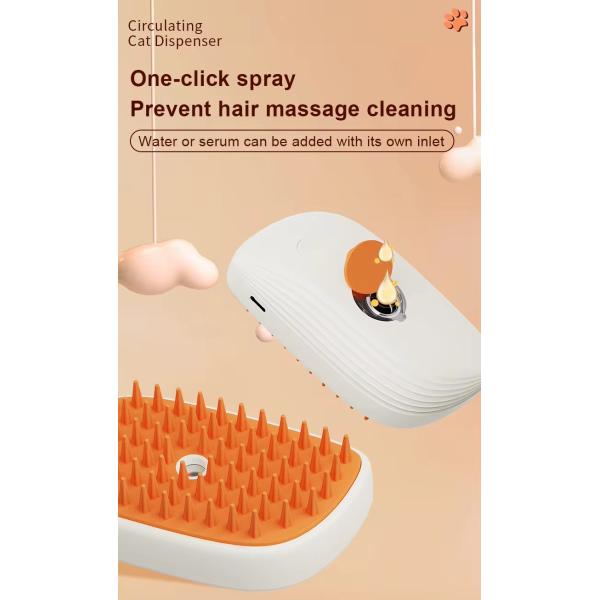 Wholesale 3 in 1 Pet Electric Cat Dog Steamy Brush Grooming Comb With Electric Spray Anti Flying Floating Cat Steam Brus