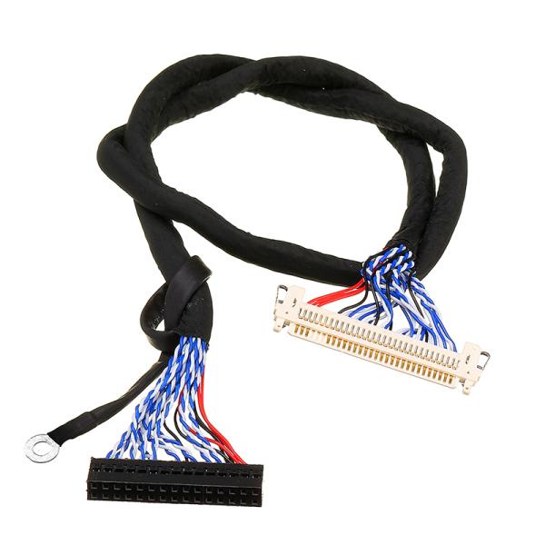 FIX-30P-S8 Braided Laptop Lvds Cable , Lvds Extension Cable FIX-30P-D8 For LCD Display