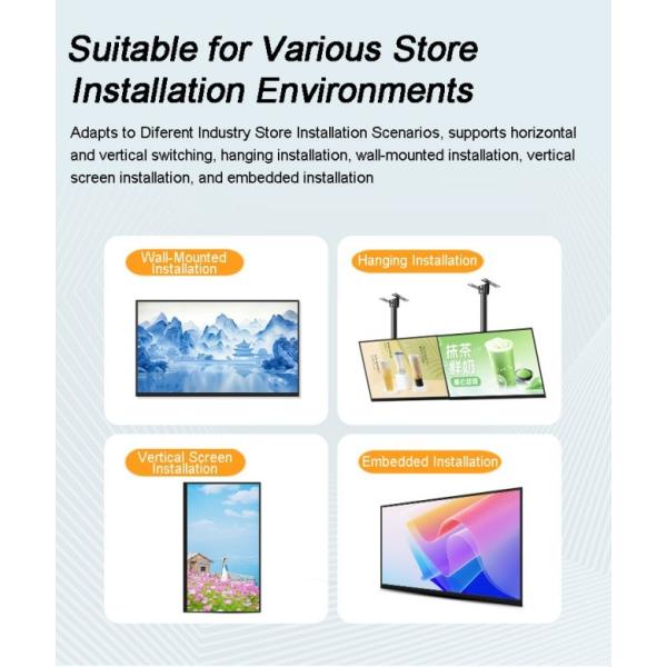 55 Inch Indoor Wall Mounted Window Video Advertising Display Board Digital Advertising Screen