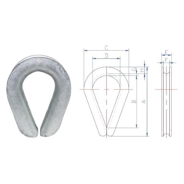 FF-T-276B 3.5 Inch Heavy Duty Thimble Wire Rope Thimble