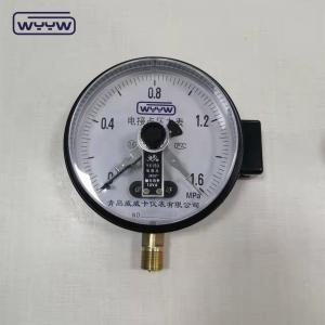 Quality 1.6MPa black steel case 1/2bsp M20X1.5 6 inch electric contact dual scale manometer pressure gauge price wholesale