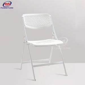 Quality Outdoor Plastic Folding Dining Chair HDPE White Mesh Back Lighter wholesale