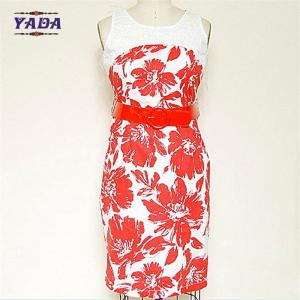 Quality Ladies slim style sleeveless floral casual dresses women elegant designs fat ladies lady dress made in China wholesale