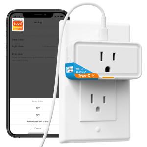 Tuya socket Power Monitor Plug APP Voice Works with Alexa Google Home Smart Type c WiFi RF433 Outlet Plug