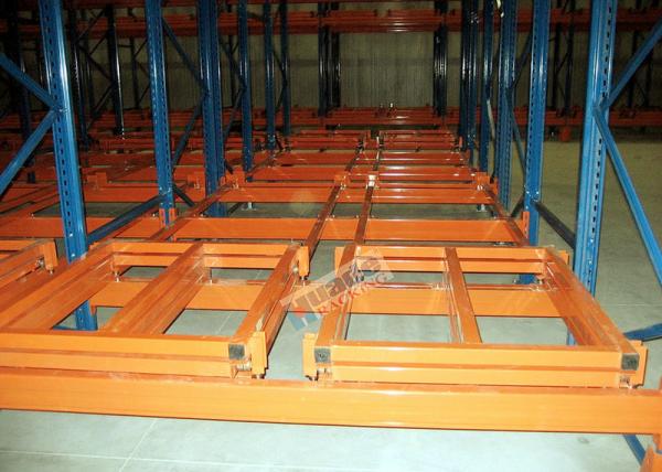 Cheap Industrial Push Back Rack Galvanised Pallet Racking Single Pallet Per Level for sale