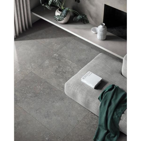 Dark Grey Antique Glazed Cement Look Porcelain Rustic 600x1200 Ceramic Wall And Floor Tile