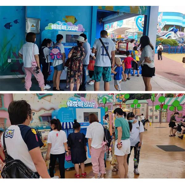 New Vending Machine 2024 Professional Intelligent Automatic Cotton Candy Vending Machine With Advertising Screen