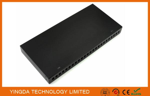 Cheap 19” 24 Port Rack Patch Panel , 24 Cores SC Simplex Adapter Panel Rack Mounting Black for sale