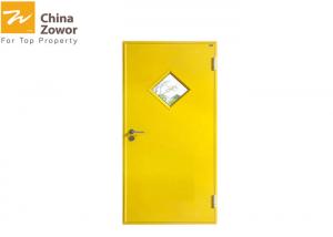 Quality Yellow Color 1 Hour Fire Rated Door/Commercial Steel Insulated Fire Door With Glass Insert wholesale