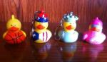 Various Mini Keychains Duck Toy , LED Character Rubber Duck Keychains Ring