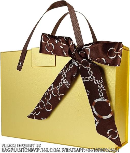Cheap Premium Assorted Gift Boxes For Presents - White Gift Boxes With Lids And Elastic Loops- 4-Inch Deep Robe Boxes for sale