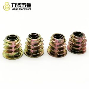Zinc Alloy Furniture Insert Nut Connector M4x8 Cold Galvanized