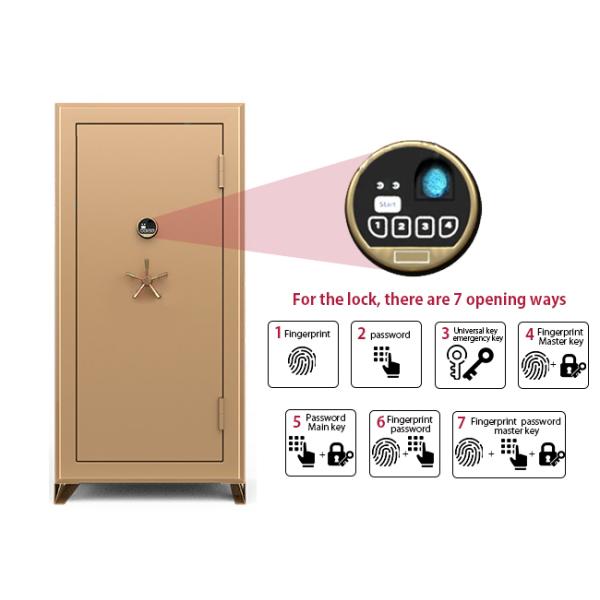 H1800mm Jewely Safe Luxury Leather Watch Winder Fingerprint Lock With Fireproof