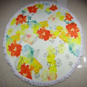 China reactive custom printing cotton terry velour round beach towels circular beach towels on sale