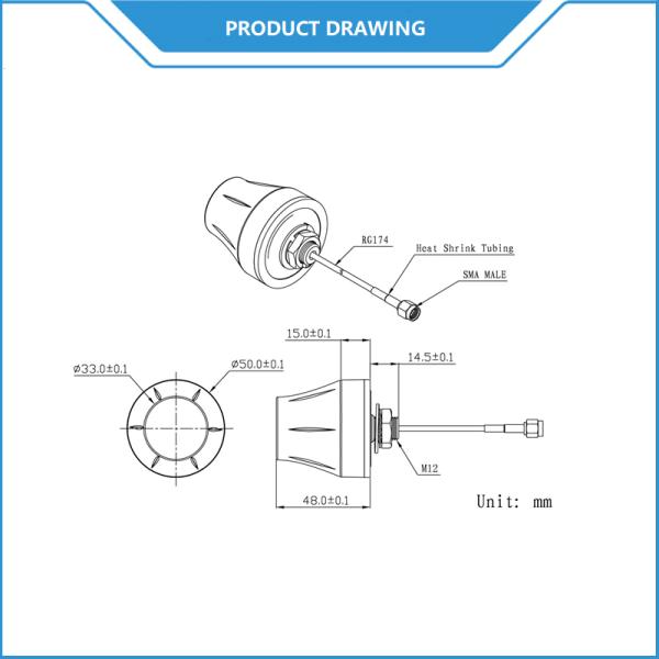 Wide Band High Gain Cellular 4G LTE Antenna External High Performance Screw Mount