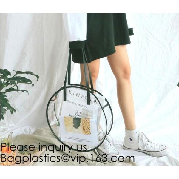 Compact Multi-purpose Handbag-style Transparent Glitter Cosmetic Pouch with Zipper Pocket on the Back, bagease, bagplast