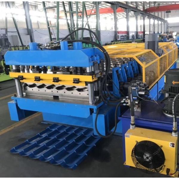 220V Steel Hydraulic High Speed Glazed Tile Roll Forming Machine With PLC Control System