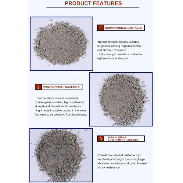 70% Al2o3 Silicon Carbide Castable For Steel Plants And High Temperature Kiln