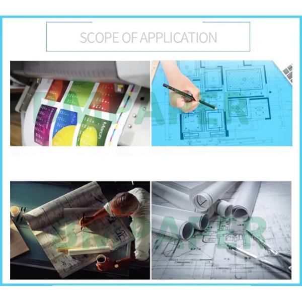 80gsm Single - Sided Blueprint Paper For CAD Printers 30'' x 50yards 2'' Core