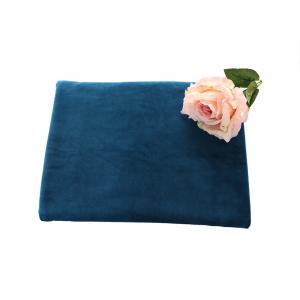 China Indigo Blue Super Soft Plush Fabric 100% Polyester Plain on sale