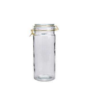 China Versatile Empty Glass Jars 1550ML Large Glass Storage Jar With Clip Lid on sale