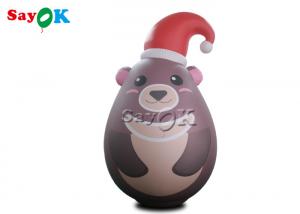 Quality Custom Portable Pvc Sealed Gray Inflatable Teddy Bear With Xmas Hat Advertising wholesale