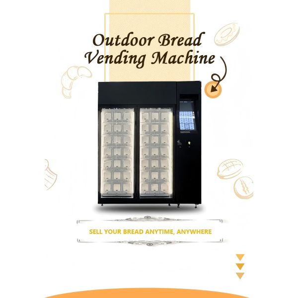 Outdoor Bakery Vending Machine With Angled Touchscreen Display clear visibility easy operation