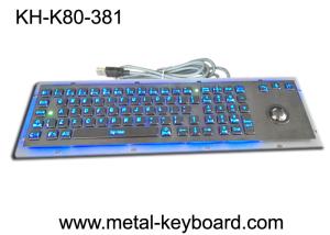 Quality SS Industrial Metal Computer Keyboard With Trackball , Standard USB Or PS2 Output Support wholesale