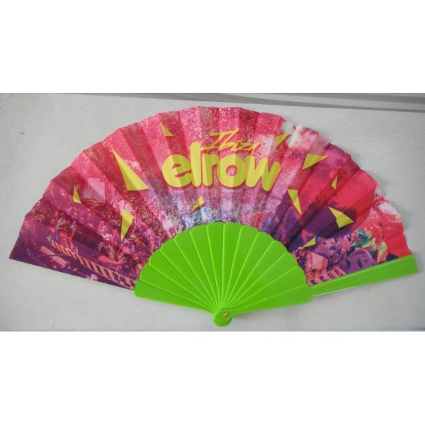 23cm promotion fabric folding fan with plastic ribs and printed fabric , perfect for promotion or decoration