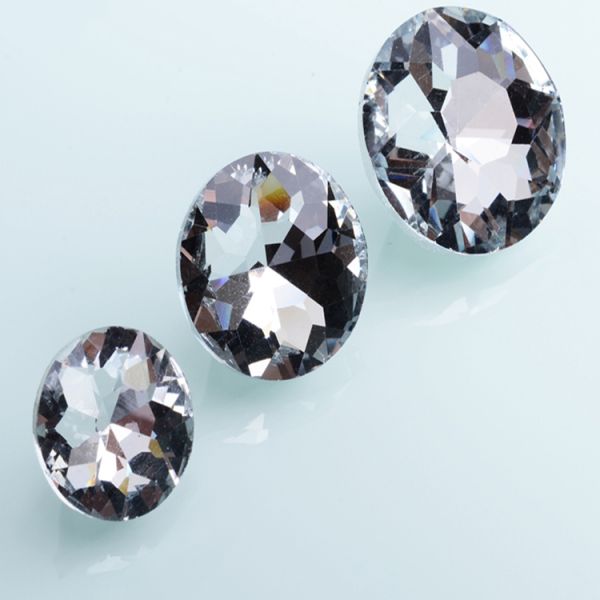 Multi Style Various Size Crystal Rhinestone Buttons Transparent 25mm Diameter