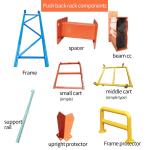 Push Back Pallet Racking System in signal blue for Warehouse Storage 1-2 pallet