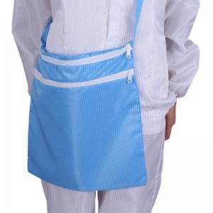 Quality Ziplock Blue Anti-static Lint Free Fabric Bag ESD Clothing Bag Anti Static ESD Polyester Cleanroom Bag With Zipper wholesale