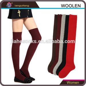 Quality Plain Color Knee High Women Wool Socks, Winter Thick Cashmere Socks wholesale