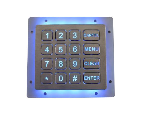 Cheap Compact Format Dynamic 16 Key Keypad / Vandal Proof Numeric Key Pad IP67 for sale