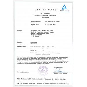 NANJING D.L.T SLING CO.,LTD Certifications