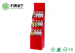 Quality Customized Printed Logo Folding Promotion Cardboard Floor Display Stands For Bottles wholesale