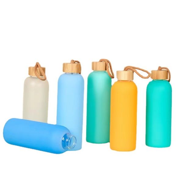 Premium 500ml 750ml Glass Water Bottle Custom Sports Drink Bottles With Silicone Sleeve Stylish And Practical For Any Indoor And Outdoor Daily
