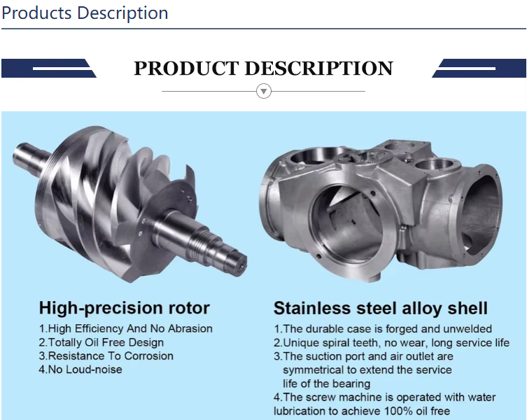 High/Low Pressure Oil-Free Air Compressor Single Screw Direct-Driven 1-Year Warranty Industrial Rotary Screw Compressors Spare