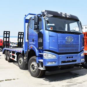 China FAW 8x4 Long Chassis Heavy Recovery Vehicle / Flatbed Truck With 4 Axles on sale
