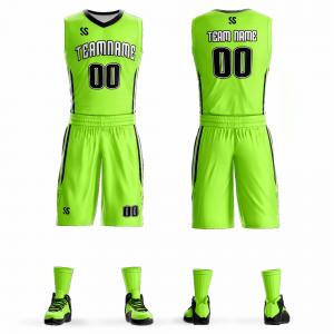 Quality OEM Competition Clothing , High School Basketball Jerseys Bulk Plain Green Color wholesale