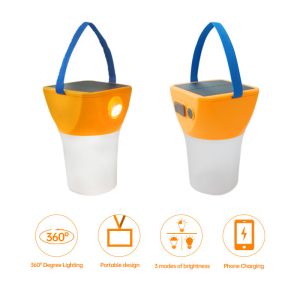 Solar Camping Lantern with Reading Light and Phone Charging