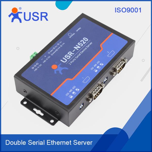 Cheap [USR-N520] 2 -Ports Ethernet to Serial converter with RS232/RS485/RS422 port, modbus gateway for sale