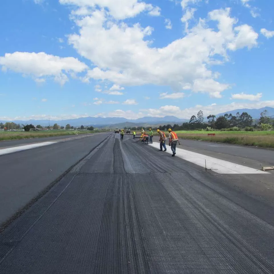 High Tensile Strength Basalt Fiber Mesh Geogrid For Asphalt Reinforcement Concrete Construction