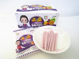 China 14.4g Sachet Pack CC Stick Candy Sour Powder Grape Flavored on sale